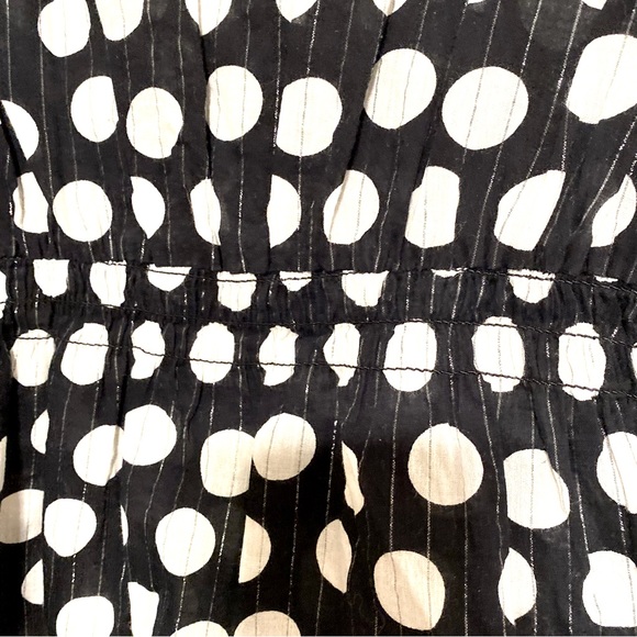 Cato Polka Dot Sequin Lace Trim Cami Tank Sleeveless Fitted V-Neck Blouse Top M - Picture 11 of 12